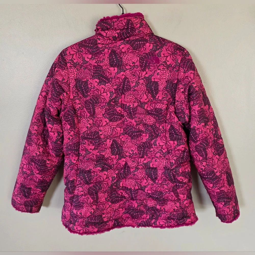 The North Face Mossbud Swirl Reversible Girl's Zip Up Coat Size XL